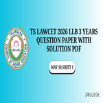 TS LAWCET 2026 LLB 3 Years Shift 1 Question Paper with Solution Pdf